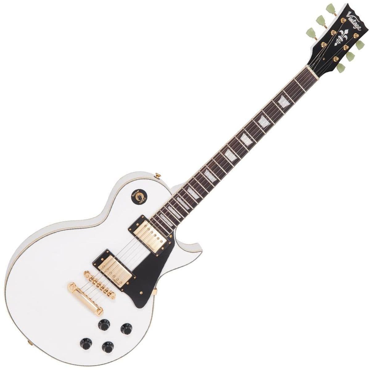 V100 Guitar-Gold HW Arctic White — Vintage