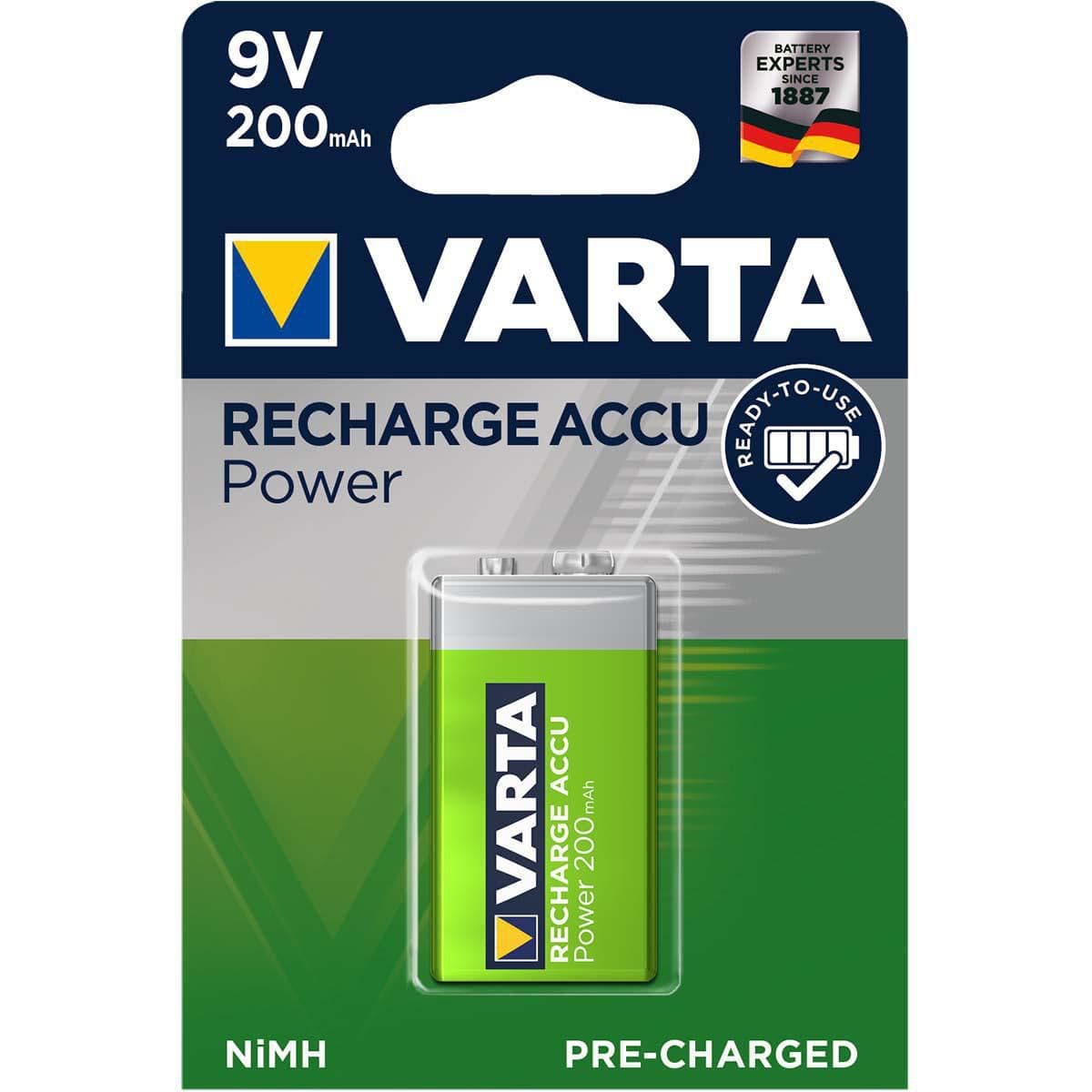 Rechargeable Recharge Battery Power 9V 200mAh Blister 1 — Varta