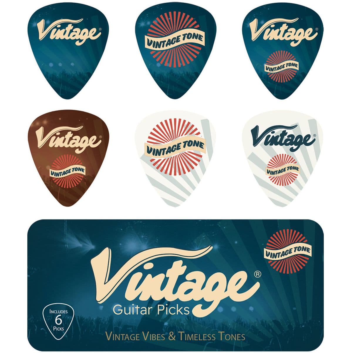 Vintage Pick Tin - 6pcs — Dunlop