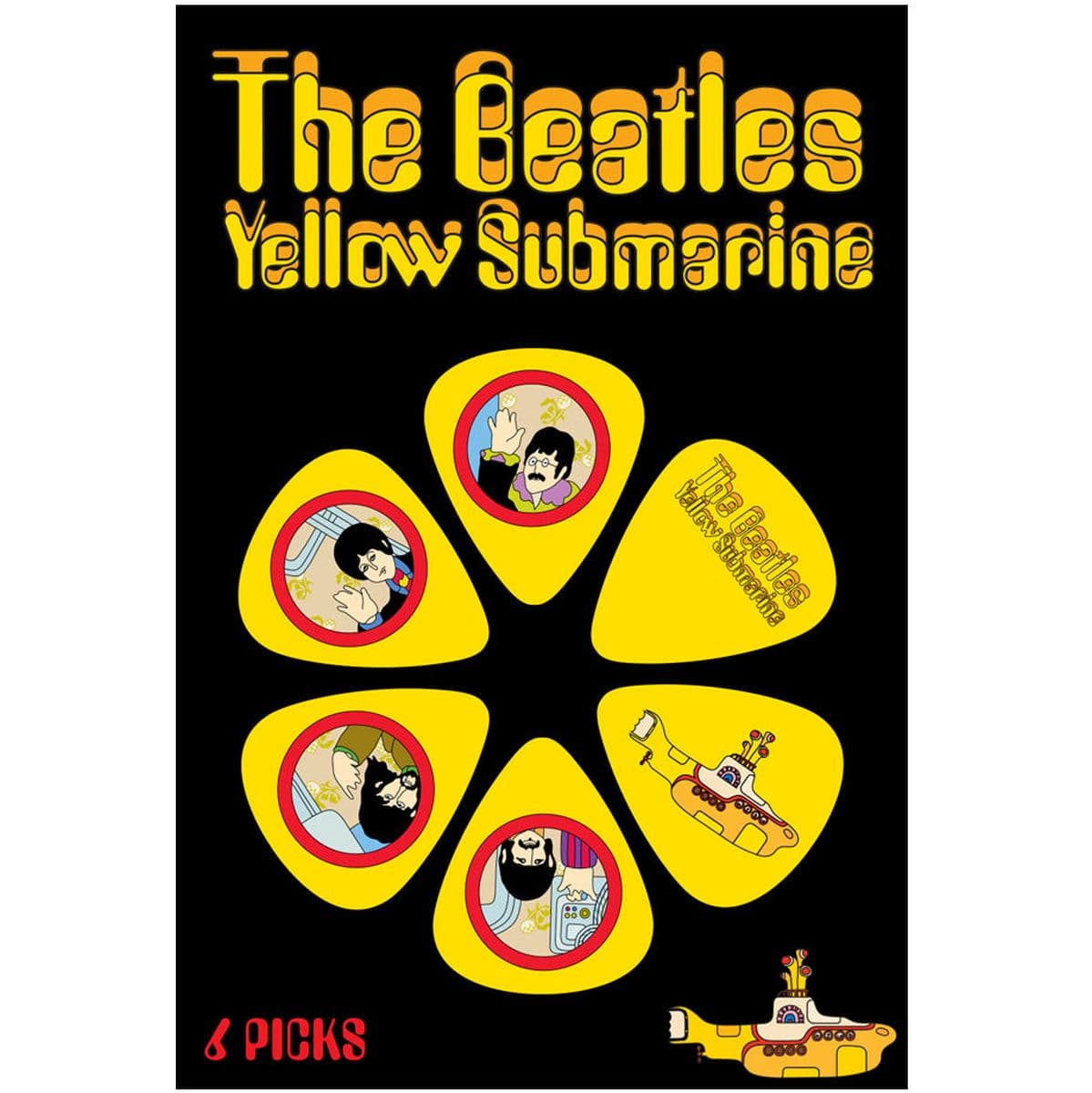 Yellow Submarine Picks - Yellow - 6 Pack — The Beatles