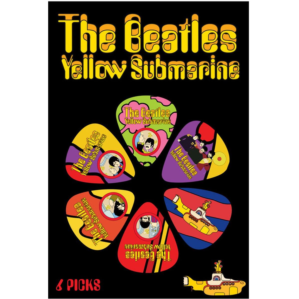 Yellow Submarine Picks - Multi - 6 Pack — The Beatles